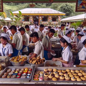 Bustling School Canteen in the Tropical Philippines | Delicious Treats