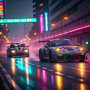 Street Race Cars Under Neon Lights | Thrilling Night Rides