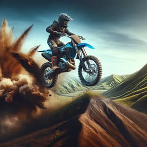 Extreme Dirt Bike Jump on Rugged Terrain