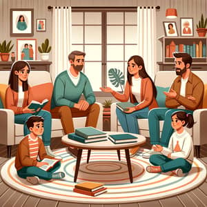 Family Emotional Management Activity in Cozy Living Room