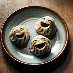 Joyful Siomai Dumplings on Ceramic Plate | Food Photography