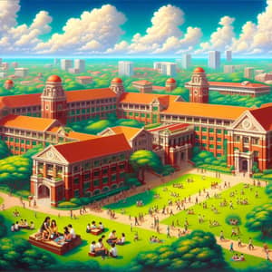 Central Philippine University Displayed in Stunning Landscape Painting