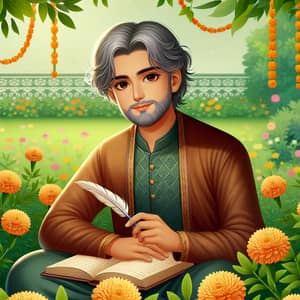 Bhavani Prasad Mishra - Fictional Poet in Traditional Indian Attire