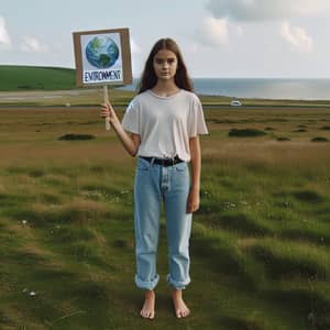 Greta Thunberg Environmental Advocate | Grass Field Photo