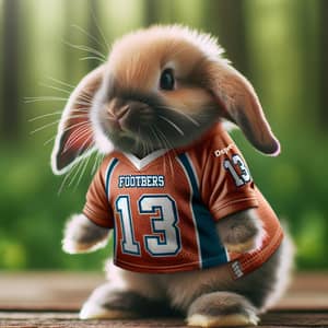 Adorable Rabbit in Oversized Football Jersey | Number 13