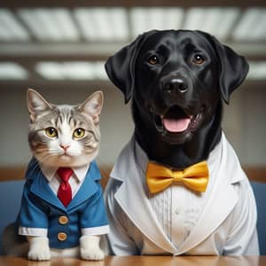 Cat and Dog Dressed for Model UN