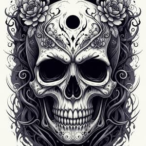 Gothic Witchy Skull Coloring Pages