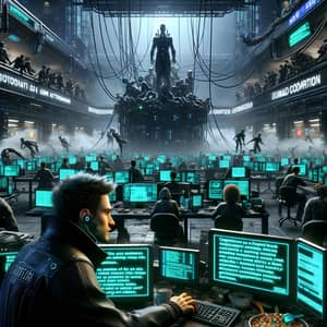 Cyberpunk Sci-Fi Thriller: EdenTek's Control System Disruption