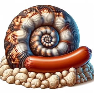 Seashell and Sausage Sleeping Scene: Whimsical Slumber