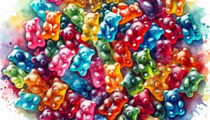 Vibrant Watercolor Gummy Bears: A Colorful Delight