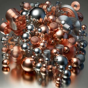 Abstract Copper, Silver, and Aluminum Art Designs