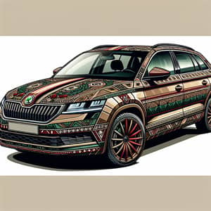 Detailed Skoda Karoq Automobile with Earth-Toned Fashion Paint