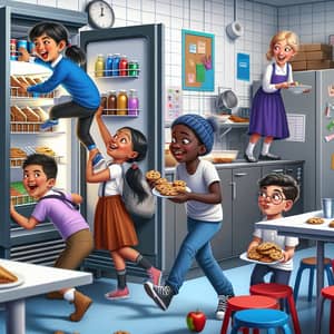 Playful School Canteen Adventure with Kids