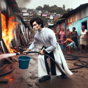 Courageous Priest Fighting Fire in Slum | Community Efforts