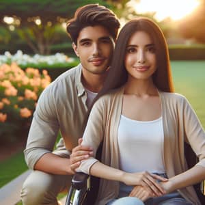 Empowering Middle-Eastern Woman in Wheelchair with Caring Asian Boyfriend