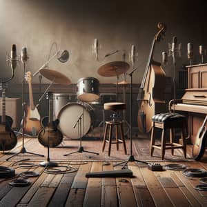 Vintage Music Studio with Classic Instruments