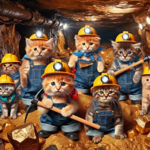 Adorable Kittens in a Gold Mine - Cute Mining Kittens