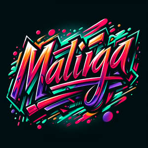 MALINGA Name Logo: Graffiti-Inspired Lettering with Urban Energy