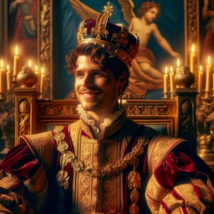 Regal Man in Historical Drama Oil Painting | Luxury King Portrait