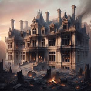 Opulent Estate After The Blaze - Nobility Amidst Tragedy