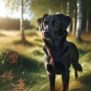 Perro Negro: A Stunning Black Dog in Nature