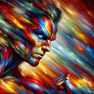 Powerful Superhero in Dynamic Action Pose | Vibrant Colors