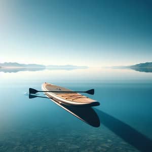 Tranquil Stand-Up Paddleboarding on Serene Lake