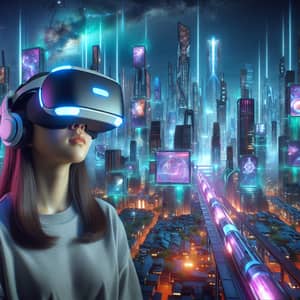 Immerse Yourself in a Futuristic Cityscape with VR Glasses