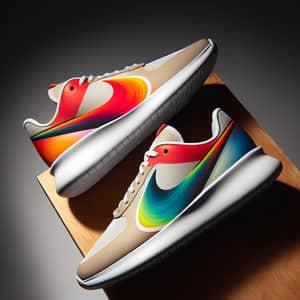 Vibrant Swoosh Design Sneakers - Contemporary Fashion Statement