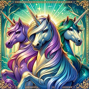 Majestic Unicorn Squad in Magical Forest | Fantasy Art