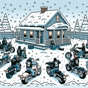 Diverse Biker Club Unity | Snowy Location Scene