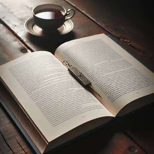 Vintage Book on Polished Wooden Table | Rich Indigo Cover