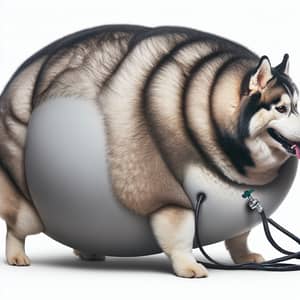 Inflated Feral Siberian Husky - Absurd Balloon Dog Image