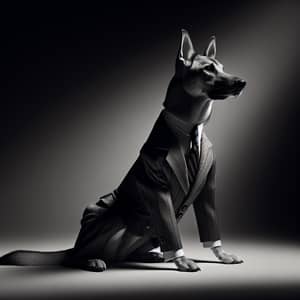 Dapper Dog in Vintage Suit: Timeless Elegance