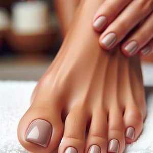 Freshly Pedicured Human Foot - Perfect Nail Care