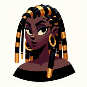 Black and Gold Stylized Cartoonish Dreadlocks | Urban Fantasy Art