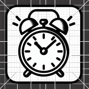 128x128 Circular Alarm Clock Icon PNG Image