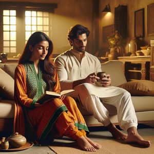 Indian Couples Relaxing Together in Cozy Spaces