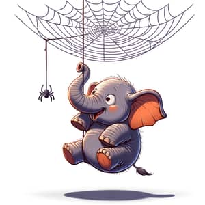 Elephant Swinging on a Spider's Web Fun!