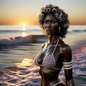 90's Bikini Model at Sunset | Ultra-Realistic Photo