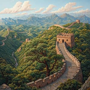 Majestic Great Wall of China Landscape Views