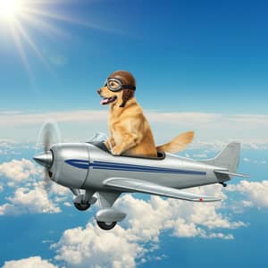 Dog Flying an Airplane