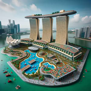 Lego Marina Bay Sands Singapore - Colorful Replica in Lego Bricks