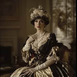 Elegant Aristocrat Portrait in Vintage Glamour