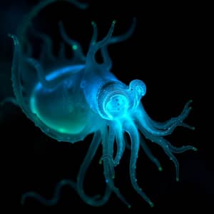 Mysterious Deep-Sea Creature Glowing in the Dark