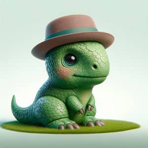 Cute Dinosaur Wearing a Hat - Adorable Prehistoric Creature