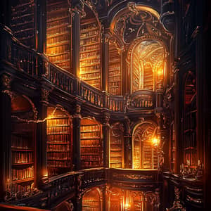 Magical Ancient Library | Enchanted Glow & Fantasy Art