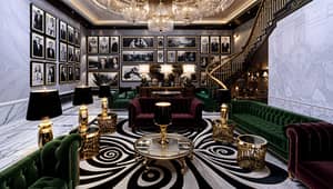 Luxurious Hollywood Glamour Hotel Lobby