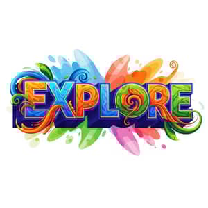 Vibrant 3D Typography Design - Explore