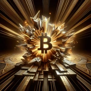 Bitcoin Explosion Art Deco Style | Digital Art Showcase